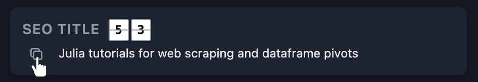 One-click copy and paste in the Airfield SEO extension